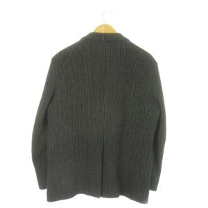 INTERMEZZO テーラードジャケット ニット 総裏地 ケーブル編み 大きいサイズ 2L グレー /AO4 GY44