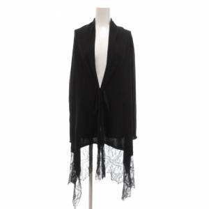 カーディガン レース ウール M ブラック