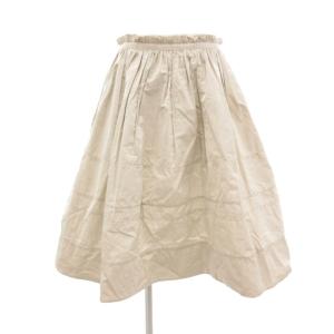 美品 ギャザースカート ひざ丈 シルク混 32 アイボリー /UO GY19
