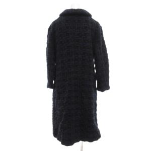 MARNI コート ニット ツイード ロング 44 紺 ネイビー 黒 ブラック /UO GY19