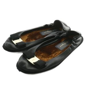 ノマディック ストーリー バレーシューズ フラットシューズ レザー ラウンドトゥ リボン ロゴ 6 23.5cm