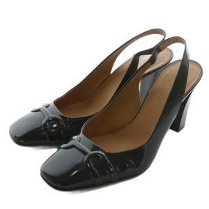 パンプス エナメル スリングバック 35.5 ブラック