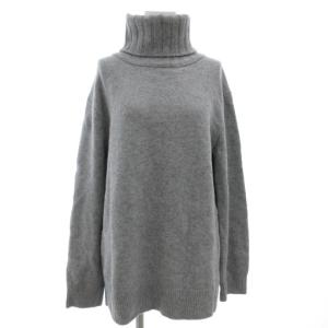 JADE タートルネックニット セーター 長袖 ウール カシミヤ混 ロゴ グレー 16080500418030