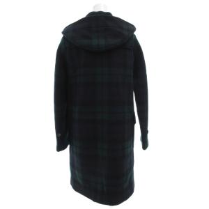 MACKINTOSH GOLDEN FOX  ダッフルコート フード ロング ブラックウォッチ 英国製 34 紺 ネイビー 緑