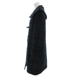 MACKINTOSH GOLDEN FOX  ダッフルコート フード ロング ブラックウォッチ 英国製 34 紺 ネイビー 緑