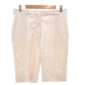 タックハーフパンツ ショート センタープレス ウール 裏地シルク 40 白 ホワイト /GV GY19