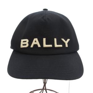 BALLY タグ付き キャップ 帽子 ロゴ刺繍 イタリア製 58 黒 ブラック /UO GY19