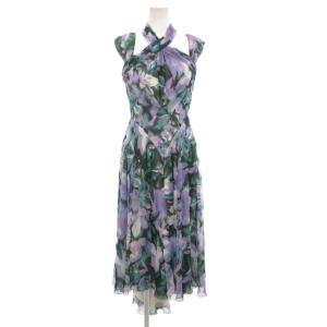 ワンピース ノースリーブ ツイストドレープ フラワー 2