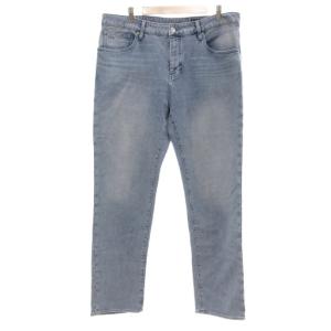 スリムフィット ジーンズ デニムパンツ 36 ライトブルー ウォッシュ加工 大きいサイズ 36 ジップフライ