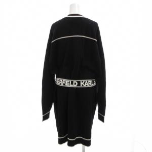 KARL LAGERFELD カーディガン L ブラック ホワイト