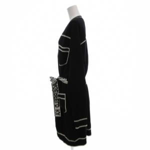 KARL LAGERFELD カーディガン L ブラック ホワイト