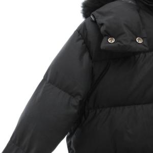 COACH ミッド ダウン パッファー シアリングコート ロング フード 裏シグネチャー ファー付 M 黒 ブラック