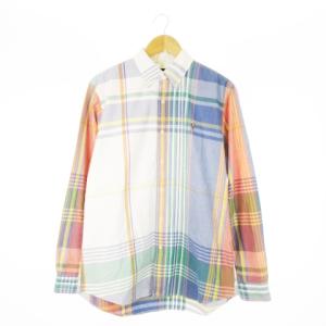 ボタンダウンシャツ オックスフォード 長袖 ポニーロゴ刺繍 チェック L 青 ブルー /CK4 GY19