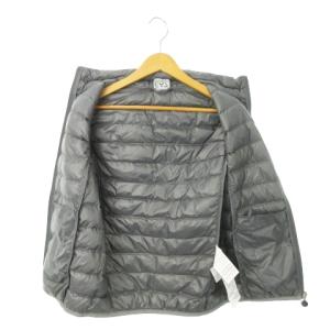 EMPORIO ARMANI EA7 ダウンベスト スタンドカラー ジップアップ ロゴ プリント XS グレー /MN7 GY19