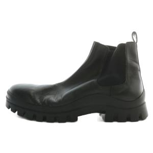 BEAMS サイドゴアブーツ レザー ショート ラウンドトゥ ビブラムソール 44 27cm 黒 ブラック /XZ