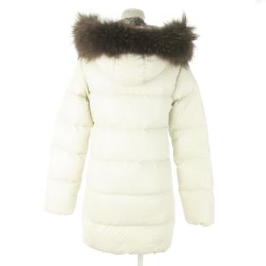 DUVETICA ダウンコート ミドル丈 ジップアップ フーディ ラクーンファー 38 M 白 ホワイト /AO15 GY19