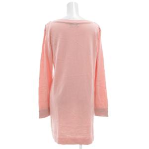 BURBERRY BLUE LABEL ニットワンピース ひざ丈 長袖 肩ボタン 38 ピンク ホースロゴ /GV GY19