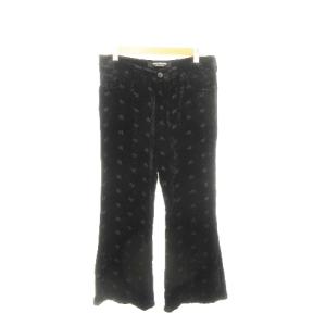 コムデギャルソン COMME des GARCONS ベロアパンツ フレア ボタニカル 刺繍 総柄 M