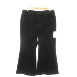コットン コーデュロイ フレア パンツ 大きいサイズ 16 XXL 黒 ブラック /AO1 GY19