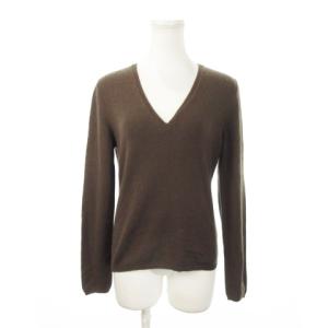 ニット セーター Vネック 長袖 カシミヤ 茶 ブラウン /MN15 GY19
