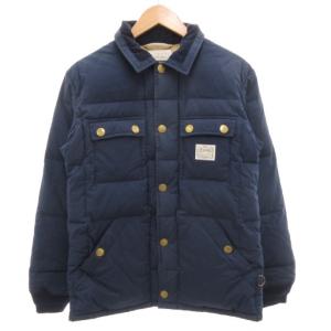H.D. C-SHIRT ダウンジャケット 衿コーデュロイ コットン ロゴ M 紺 ネイビー 132TSNH-SHM01