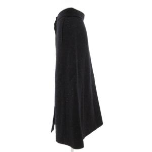 Chloe ニットツイードスカート ロング マキシ シルク混 34 紺 ネイビー フロントボタン ネップ フレア CHC22AJU661654D234