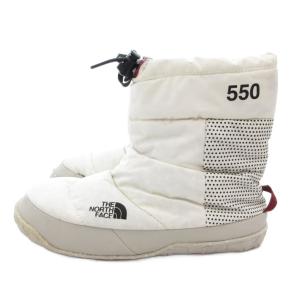 THE NORTH FACE W NUPTSE APRES BOOTIE ヌプシ スノーブーツ ブーティ ロゴ 25cm 白 ホワイト