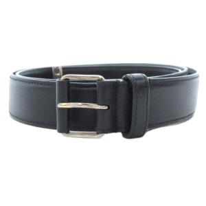 レザーベルト ロゴ 革 黒 ブラック /JS GY19