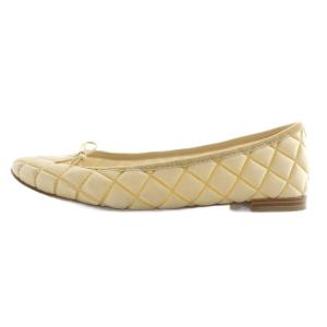 Repetto バレエシューズ フラットシューズ レザー キルティング ラウンドトゥ リボン 37 23cm アイボリー