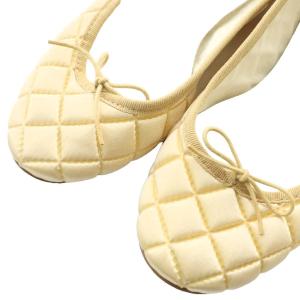 Repetto バレエシューズ フラットシューズ レザー キルティング ラウンドトゥ リボン 37 23cm アイボリー