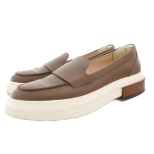 ローファー レザーシューズ レザー 38 茶 ブラウン 厚底 XXW92B0Y41ZGOC /GV GY19