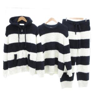 3点セット 24AW トレーナー パンツ パーカー ジップアップ L 紺 ネイビー 白 ホワイト /AE