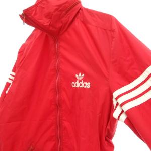 adidas Originals デサント製 80s ヴィンテージ ナイロン ジップアップ ジャケット O 赤 レッド /UO GY01