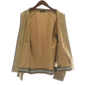 BURBERRY BLACK LABEL トラックジャケット ブルゾン スタンドカラー 切り替え ジップアップ ロゴ 刺繍 2 M ベージュ 茶色