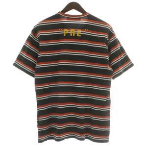 JUNYA WATANABE MAN × ナイキ NIKE Tシャツ カットソー 半袖 クルーネック ボーダー 総柄 ロゴ プリント M 黒