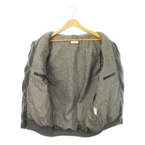 Papas 中綿ベスト 本革 羊革 ラムレザー スタンドカラー 52 LL 黒 ブラック /AH3 GY44