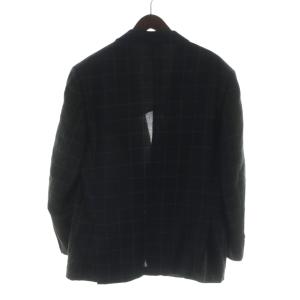 dunhill テーラードジャケット 長袖 背抜き ロゴ シングル 50 XL 緑 グリーン チェック柄 /MQ GY44