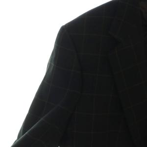 dunhill テーラードジャケット 長袖 背抜き ロゴ シングル 50 XL 緑 グリーン チェック柄 /MQ GY44