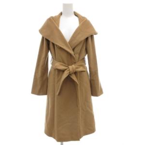 ロングコート ショールカラー カシミヤ 9 キャメル ベルトリボン付き /GV GY44