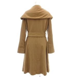 INED ロングコート ショールカラー カシミヤ 9 キャメル ベルトリボン付き /GV GY44