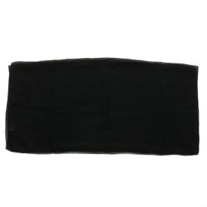 LEONARD ストール マフラー 絹 シルク 薄手 ロゴ ラインストーン 黒 ブラック /XZ GY44