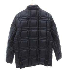 Aquascutum ダウンジャケット ジップアップ スナップボタン ミドル ハーフ丈 M 紺 ネイビー /AE GY19