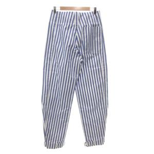 CELINE 2016 フィービー期 ストライプパンツ 36 コクーン ブルー ホワイト
