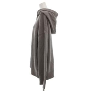 S Max Mara 23SS ニットプルオーバーパーカー セーター 長袖 フード ウール カシミア混 XL グレー 2393610731