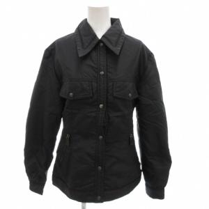 jeans ジャケット ブルゾン 40 黒 ブラック メッシュ切替 バックロゴ /FF GY19