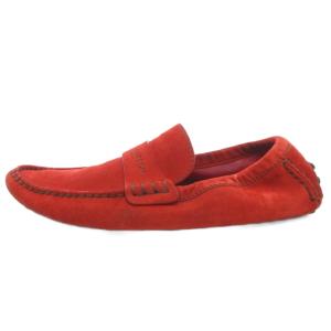 LOUIS VUITTON FA0078 ドライビングシューズ ローファー スエード ロゴ 6.5 赤 レッド /FF GY19