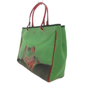 ANYA HINDMARCH トートバッグ 手提げ 緑 グリーン カエル柄 /FF GY19