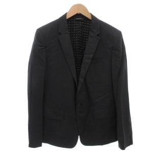タグ付き martini テーラードジャケット ブレザー 1つボタン 裏地 総柄 シルク 絹 48 黒