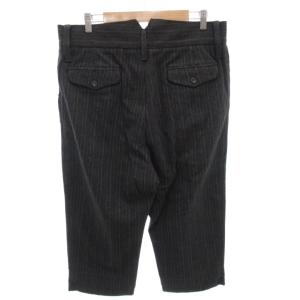 DOLCE&GABBANA タグ付き スラックス クロップドパンツ ハイウエスト ウール ストライプ 48 グレー /FF GY19