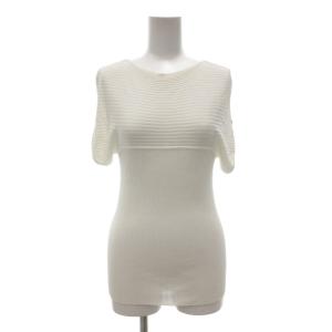 ヴィンテージ ニット セーター セリエボタン S リブ 半袖 白 ホワイト /AE GY19 AA